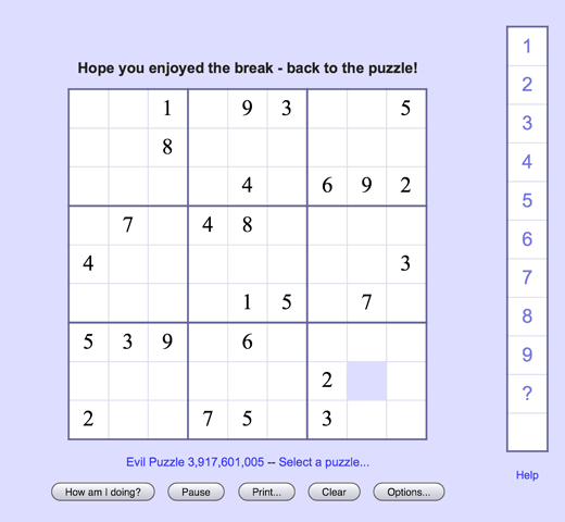 Web Sudoku for iPad and Android